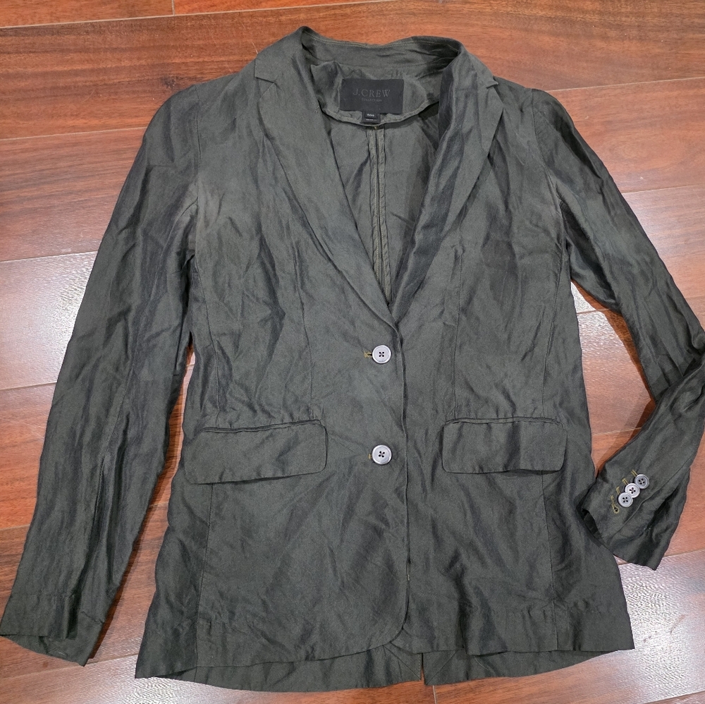 Black Silk Blazer Suit Style Jacket